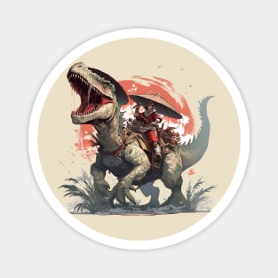 samurai ride dinosaur Magnet